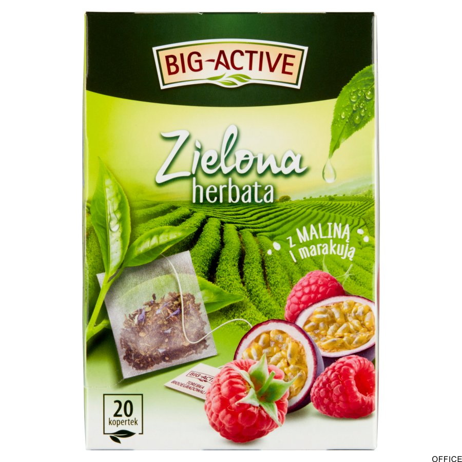 Herbata BIG-ACTIVE MALINA-MARAKUJA zielona kopert/30g