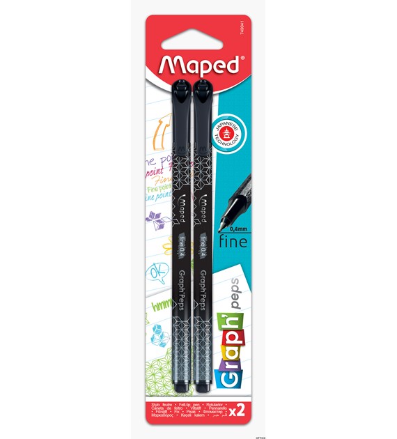 Cienkopis GRAPH PEPS DECO czarny 2 szt blister Maped 749041