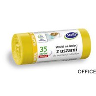 Worki do segregacji PLASTIK żółte z uszami LDPE 35l(20szt.) STELLA 032204