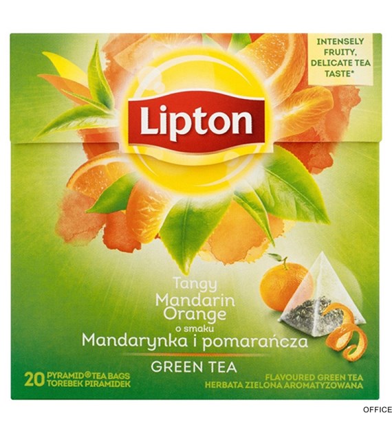 Herbata LIPTON PIRAMID GREEN TEA 20t zielona mandarynka pomarańcza