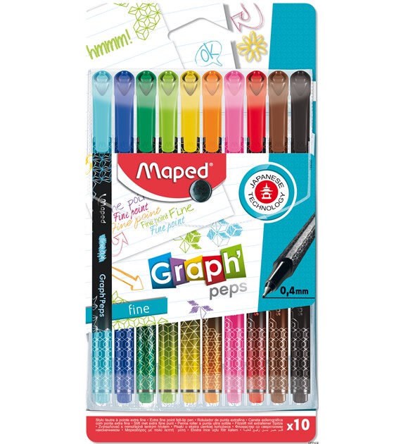 Cienkopis GRAPH PEPS DECO 10 szt etui Maped 749050