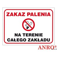 Naklejka ZAKAZ PALENIA NA TERENIE CAŁEGO ZAKŁADU ZZ-51P/F 250X350