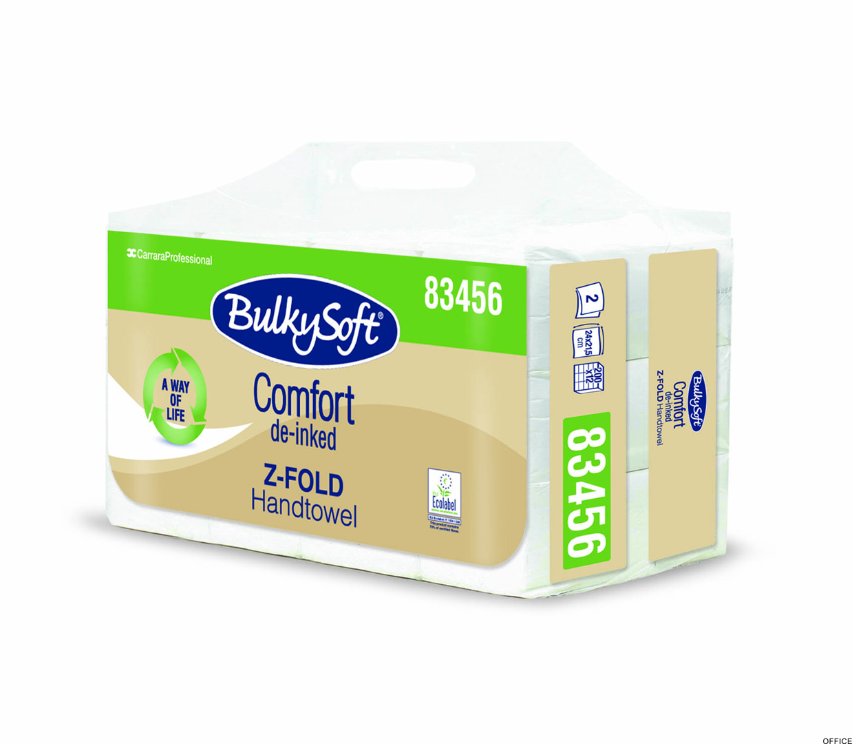 BulkySoft Comfort de-inked  EKOLOGICZNY ręcznik papierowy składany typy Z 3 panelowy 83456