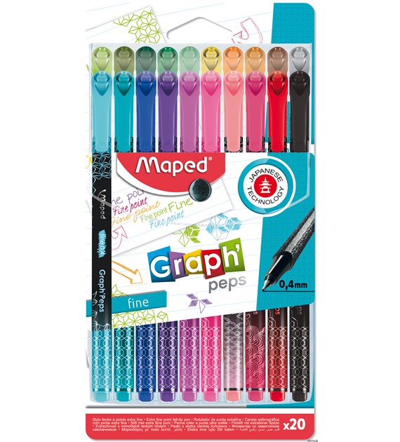 Cienkopis GRAPH PEPS DECO 20 szt etui Maped 749051 (X)