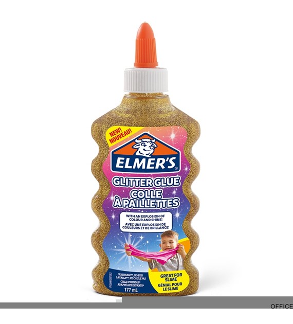 Elmers klej brokatowy, złoty, zmywalny i przyjazny dzieciom, 177ml, 2077251 (X)