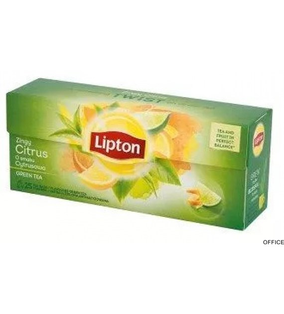 Herbata LIPTON GREEN CITRUS 25 torebek zielona