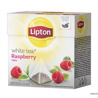 Herbata LIPTON PIRAMID malina (20 saszetek) biała