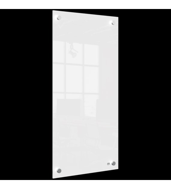 Mała podłużna szklana tablica suchościeralna Nobo Home 300x600mm, biała 1915603