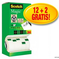 Taśma biurowa SCOTCH Magic (8-1933R14 TPR), matowa, 19mm, 33m, 12szt., 2 rolki GRATIS