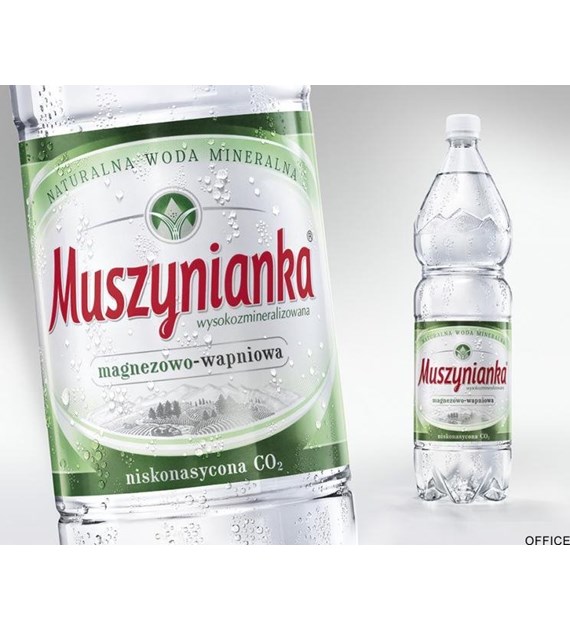 Woda MUSZYNIANKA 1.5L niskogazowana zielona zgrzewka 6 szt.