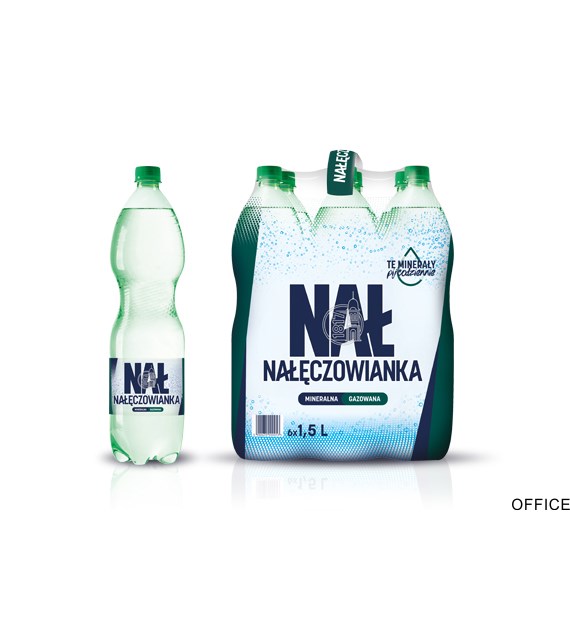 Woda NAŁĘCZOWIANKA gazowana 1.5L butelka PET zgrzewka 6 szt.