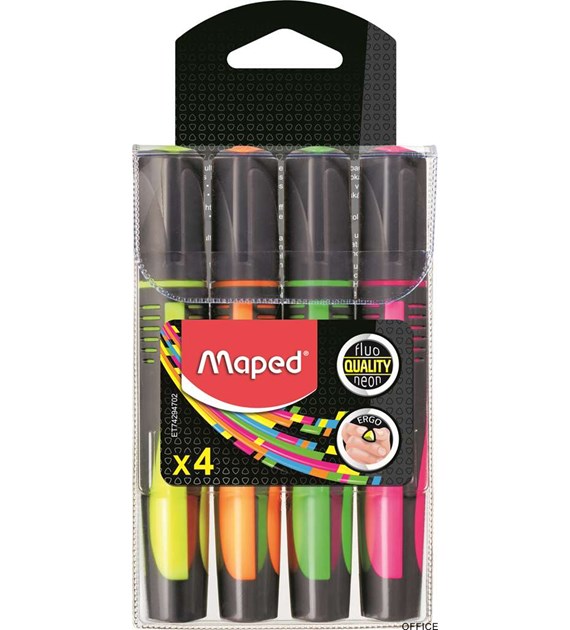 Zakreślacz FLUO PEPS max mix kolorów 4szt etui pud. z zaw. MAPED 742947