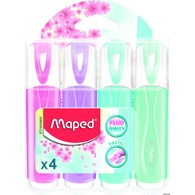 Zakreślacz FLUO PEPS pastel mix kolorów 4 szt etui pud.z zaw.742546 MAPED