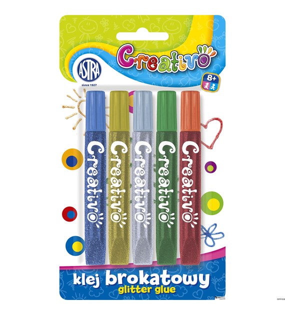 Astra Creativo - Klej brokatowy - 5 sztuk, 332112001