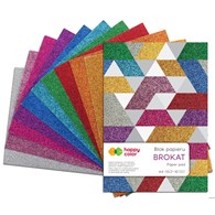 Blok BROKAT, A4, 10 ark, 150g, 10 kolorów, Happy Color HA 3815 2030-BR