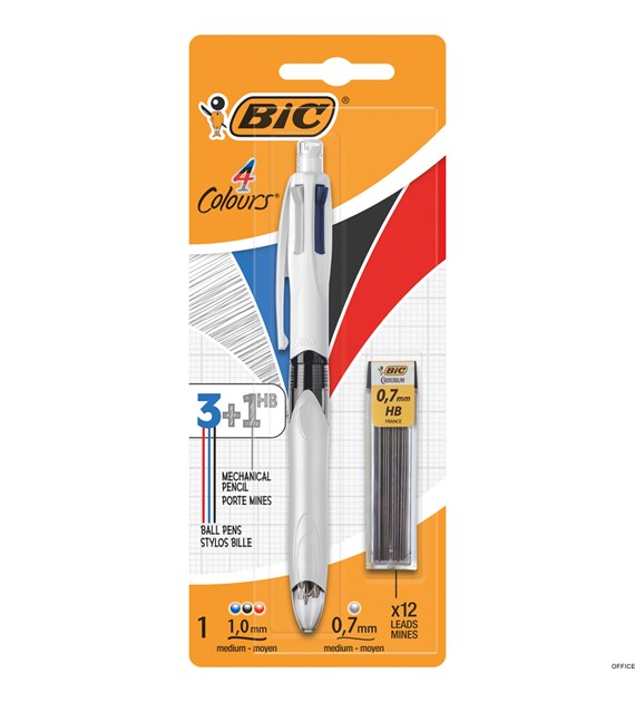 Długopis BIC 4 Colours 3+1 +Refill Blister 1+12szt, 942103