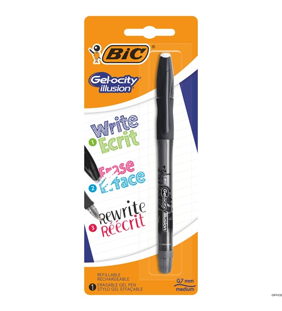 Długopis wymazywalny BIC Gel-ocity Illusion czarny Blister 1szt, 943453