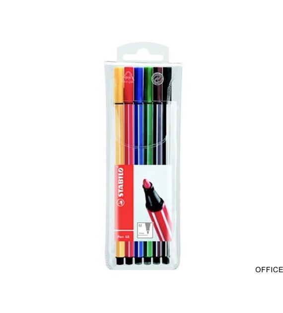 Flamaster Pen 68 BRUSH etui 6 szt. 568/06-11 STABILO