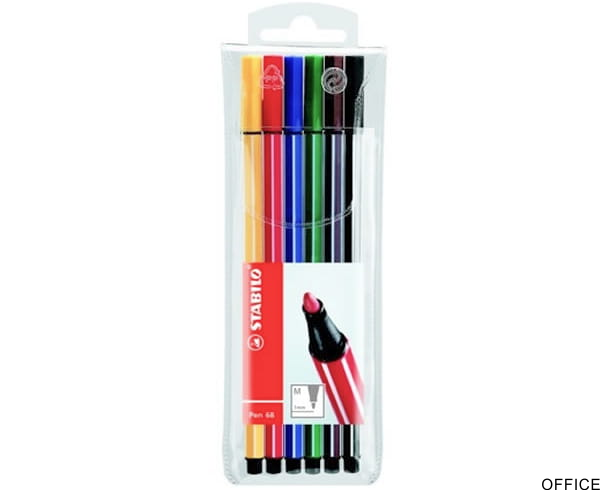 Flamaster Pen 68 BRUSH etui 6 szt. 568/06-11 STABILO