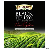 Herbata BIG-ACTIVE PURE CEYLON, 100 torebek x2g czarna z zawieszką