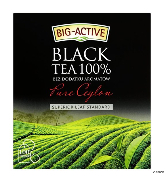 Herbata BIG-ACTIVE PURE CEYLON, 100 torebek x2g czarna z zawieszką