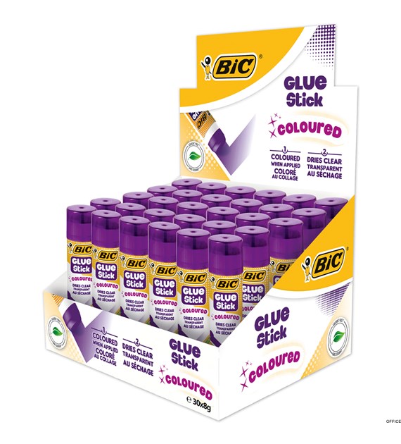 Klej w sztyfcie BIC Coloured 8g , 943377 (30szt.)