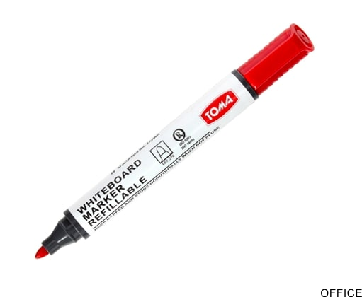 Marker do białych tablic napełnialny ARTLINE, końcówka okrągła, czerwony TO-276 Toma suchościeralny (X)
