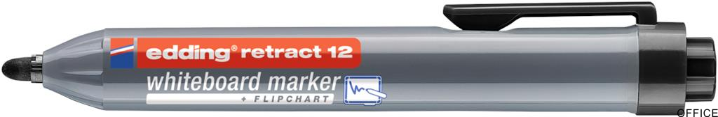 Marker do tablic automatyczny okrągła końcówka 1,5-3 mm czarny Edding retract12/001/C suchościeralny