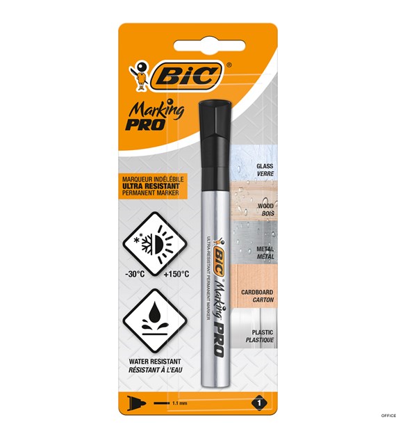 Marker permanentny BIC PRO czarny okrągła końcówka Blister 1szt, 964787