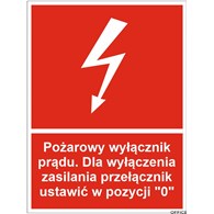 Naklejka Przeciwpożarowy wyłącznik prądu