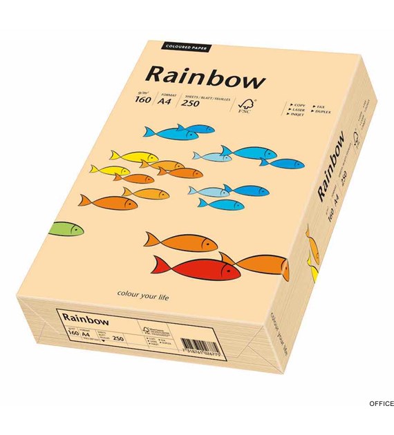 Papier xero A4 160g j.różowy 250a R54 RAINBOW 88042527/23