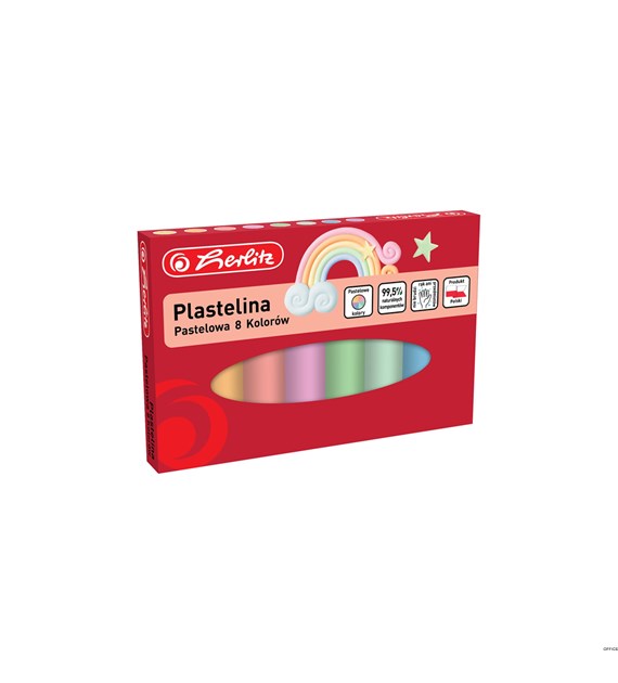 Plastelina 8 kolorów pastelowa 9588880 Herlitz