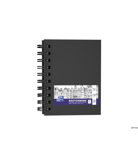 Szkicownik SKETCHBOOK podwójna spirala A6 80k 100g czarny 400152649 OXFORD