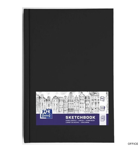 Szkicownik SKETCHBOOK szyty A6 96k 100g czarny 400152626 OXFORD