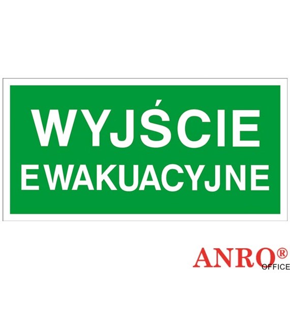 Tabliczka Wyjście Ewakuacyjne 200x400 Z-2e PT ANRO