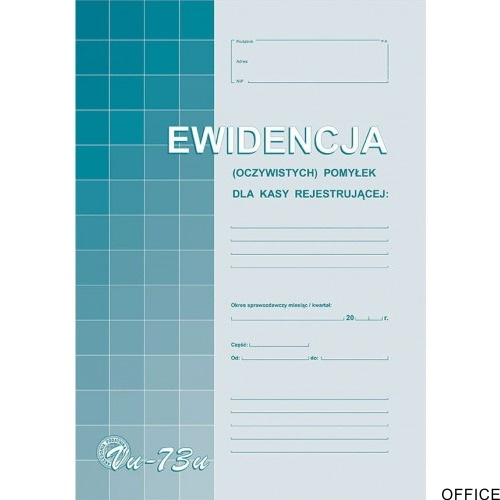 Vu73-u Ewid.(oczyw)pomyłek z kasy rej.A4 Michalczyk i Prokop