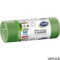 Worki do segregacji SZKŁO zielone z uszami LDPE 35l (20szt.) STELLA 032198