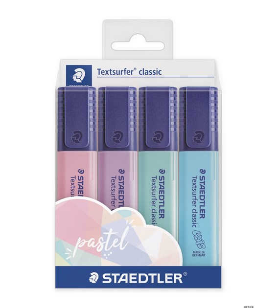 Zakreślacz Textsurfer classic Pastel, 4 kol. w opak., Staedtler S 364 CWP4PA