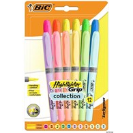 Zakreślacze BIC Highlighter Grip Pastel mix 12 szt  504819