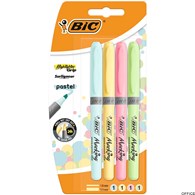 Zakreślacze BIC Highlighter Grip Pastel mix Blister 4szt, 964859