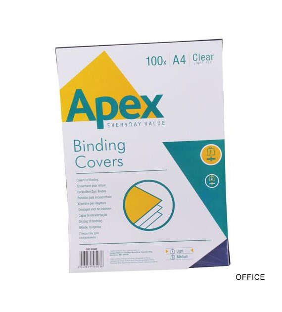 APEX okładki do bindowania PVC (przezroczyste) A4 op. 100szt. 6500001 FELLOWES