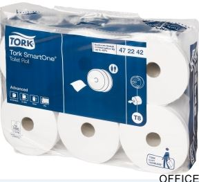 Papier toaletowy TORK SmartOne midi JUMBO biały makulatura z celulozą 207m (6) T8 472242 do doz.680000.