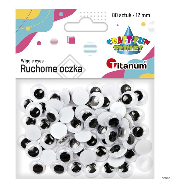 Oczka ruchome 12mm 80 sztuk 242712 TITANUM oczy