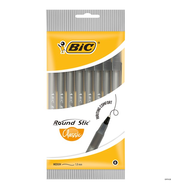 Długopis BIC Round Stic Classic czarny, blister 8szt, 928498