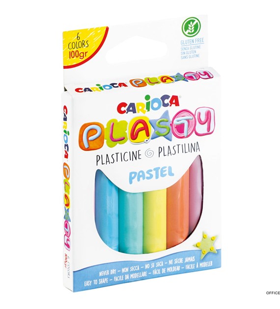 Plastelina pastelowa 100g 6 kolorów bezglutenowa CARIOCA 170-2525