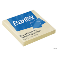Bloczek samoprzylepne 75x75mm, 100 kartek, żółty BANTEX 400086384
