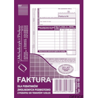 205-5E Faktura dla podatników zwolnionych z VAT A6 (o+1k) MICHALCZYK