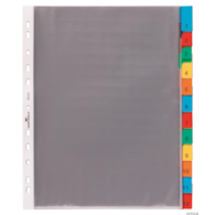 Przekładki A4, kolorowe indeks, 12 części, 1 -12 przezr. 663319 DURABLE (X)