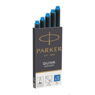 Naboje z Atramentem QUINK - STANDARD niebieski zmywalny - 5 szt. w pudełku 1950383 PARKER
