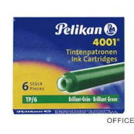 Naboje do piór krótkie ciemnozielone 300087 Pelikan